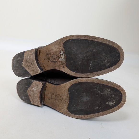 Massimo Dutti Brown Leather Riding Boots Lace Up Knee High Round Toe - Picture 16 of 16